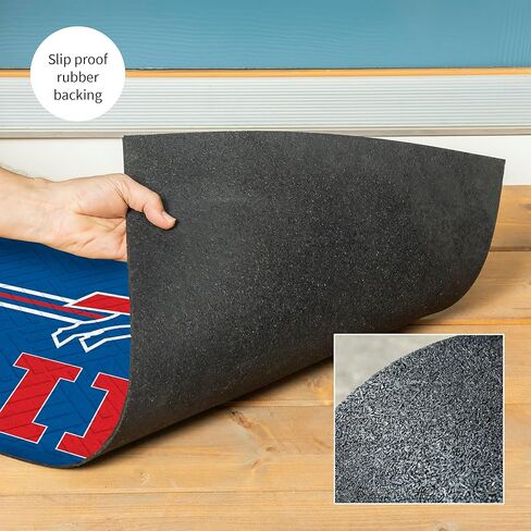 ممسحة مدخل فريق سبورتس أمريكا NFL | 28 × 16 بوصة | فتحة متقاطعة منقوشة | دعم غير قابل للانزلاق | ديكور المنزل الداخلي والخارجي (بافالو بيلز) in Kuwait