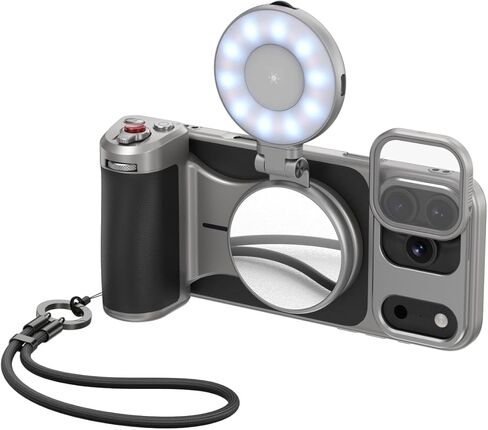 Telesin C03 Phone Magnetic Phone Selfie Light متوافق مع iPhone Magsafe ، CRI97 360 ° LED Selfie Ring Fill مع مرآة لصور الصور/التصوير الفوتوغرافي/Tiktok/Zoom Confer in Kuwait