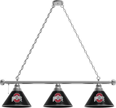 HBS Ohio State 3 Shade Billiard Light with Chrome Fixture by The Holland Bar Stool Co. in Saudi Arabia