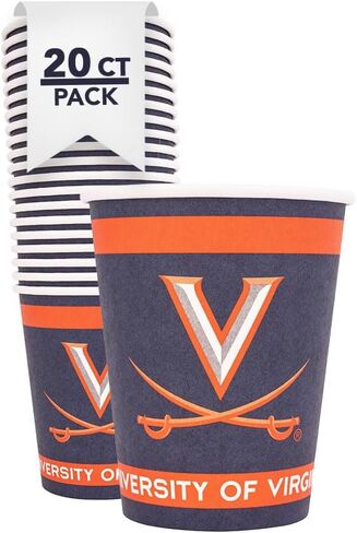 Desert Cactus University of Virginia Paper Cups UVA Cavaliers 20 Count 9 ounce Cold Beverage Cups for Tailgates, Graduation and Events (Design A) in Saudi Arabia