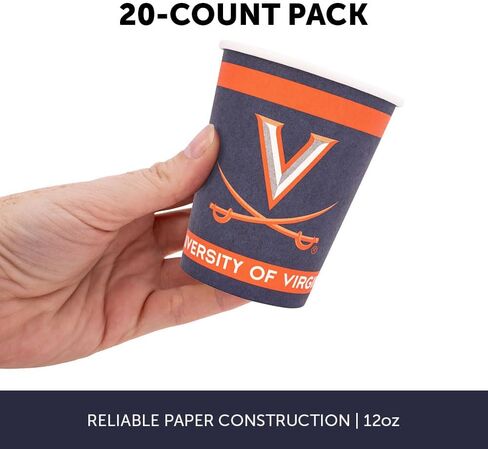 Desert Cactus University of Virginia Paper Cups UVA Cavaliers 20 Count 9 ounce Cold Beverage Cups for Tailgates, Graduation and Events (Design A) in Saudi Arabia