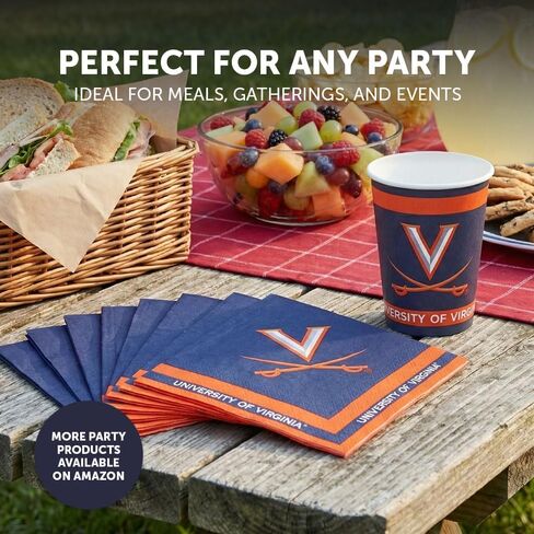 Desert Cactus University of Virginia Paper Cups UVA Cavaliers 20 Count 9 ounce Cold Beverage Cups for Tailgates, Graduation and Events (Design A) in Saudi Arabia