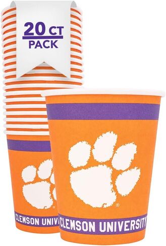 Desert Cactus Clemson University Paper Cups CU Tigers 20 Count 9 ounce Cold Beverage Cups for Tailgates, Graduation and Events (Design A) in Saudi Arabia
