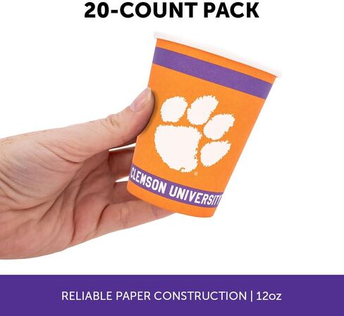 Desert Cactus Clemson University Paper Cups CU Tigers 20 Count 9 ounce Cold Beverage Cups for Tailgates, Graduation and Events (Design A) in Saudi Arabia