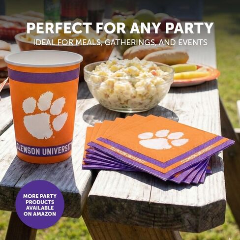 Desert Cactus Clemson University Paper Cups CU Tigers 20 Count 9 ounce Cold Beverage Cups for Tailgates, Graduation and Events (Design A) in Saudi Arabia