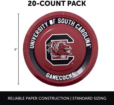 Desert Cactus University of South Carolina Paper Plates USC Gamecocks 20 Count 9 inch Round Plates for Tailgates, Parties, Graduation and Events (Design A) in Saudi Arabia