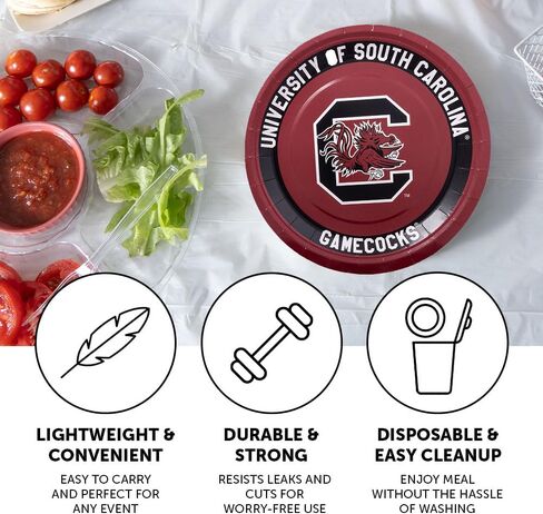 Desert Cactus University of South Carolina Paper Plates USC Gamecocks 20 Count 9 inch Round Plates for Tailgates, Parties, Graduation and Events (Design A) in Saudi Arabia