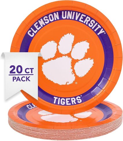 Desert Cactus Clemson University Paper Plates CU Tigers 20 Count 9 inch Round Plates for Tailgates, Parties, Graduation and Events (Design A) in Saudi Arabia
