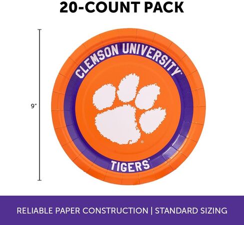 Desert Cactus Clemson University Paper Plates CU Tigers 20 Count 9 inch Round Plates for Tailgates, Parties, Graduation and Events (Design A) in Saudi Arabia