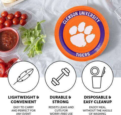 Desert Cactus Clemson University Paper Plates CU Tigers 20 Count 9 inch Round Plates for Tailgates, Parties, Graduation and Events (Design A) in Saudi Arabia