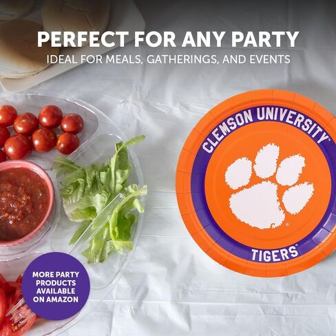 Desert Cactus Clemson University Paper Plates CU Tigers 20 Count 9 inch Round Plates for Tailgates, Parties, Graduation and Events (Design A) in Saudi Arabia