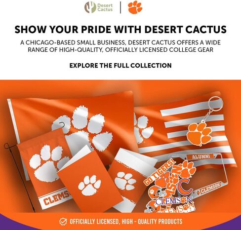 Desert Cactus Clemson University Paper Plates CU Tigers 20 Count 9 inch Round Plates for Tailgates, Parties, Graduation and Events (Design A) in Saudi Arabia