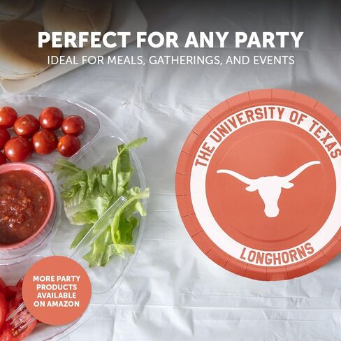 Desert Cactus University of Texas Paper Plates UT Longhorns 20 Count 9 inch Round Plates for Tailgates, Parties, Graduation and Events (Design A) in Saudi Arabia