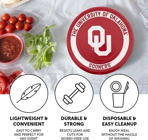 Desert Cactus The University of Oklahoma Paper Plates OU Sooners 20 Count 9 inch Round Plates for Tailgates, Parties, Graduation and Events (Design A) in Saudi Arabia
