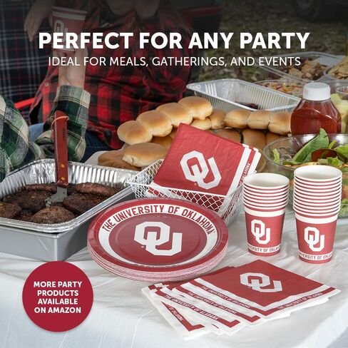 Desert Cactus The University of Oklahoma Paper Plates OU Sooners 20 Count 9 inch Round Plates for Tailgates, Parties, Graduation and Events (Design A) in Saudi Arabia