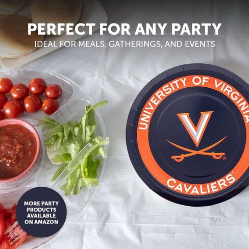 Desert Cactus University of Virginia Paper Plates UVA Cavaliers 20 Count 9 inch Round Plates for Tailgates, Parties, Graduation and Events (Design A) in Saudi Arabia