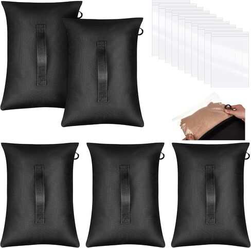 Set of 10 Anchor Bag Net Sandbags and 20 PE Bag Sports Weighted Anchors for Stability Baseball Nets Hockey Golf Football Nets Soccer Goals and More, Black in Saudi Arabia
