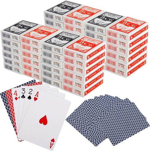 OMISTAR 48 Decks Entertaining Cards Set, 24 Pack Black and 24 Pack Red, 54 Count Per Deck, Travel Playing Items, Ideal for Poker, Blackjack, Canasta, Rummy, Game Supplies for Parties, Clubs in Saudi Arabia