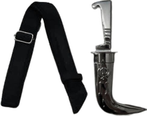 Sikh Kirpan Religious Ceremonial Dagger, 7 Inch Stainless Steel, Black with Gatra Belt in Kuwait