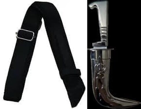 Sikh Kirpan Religious Ceremonial Dagger, 7 Inch Stainless Steel, Black with Gatra Belt in Kuwait