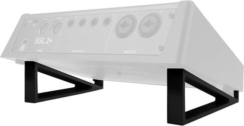 Musiin Audio Interface Stand compatible with SSL2+ MK2,ID14 MK2,ID4 MK2,Apollo X 4,and more.Minimal design with solid triangle frame saves space and keeps your setup stable and professional (black) in Kuwait