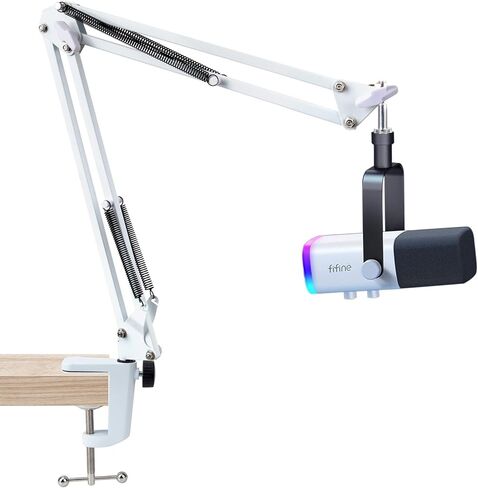 ذراع ذراع SUNMON الأبيض لـ Fifine K688 - ذراع ذراع ميكروفون متوافق مع ميكروفون Fifine، ذراع ذراع ميكروفون Fifine مع مشبك محول لولبي 3/8 بوصة إلى 5/8 بوصة، ذراع ذراع ميكروفون Fifine مع مشبك مكتب in Saudi Arabia