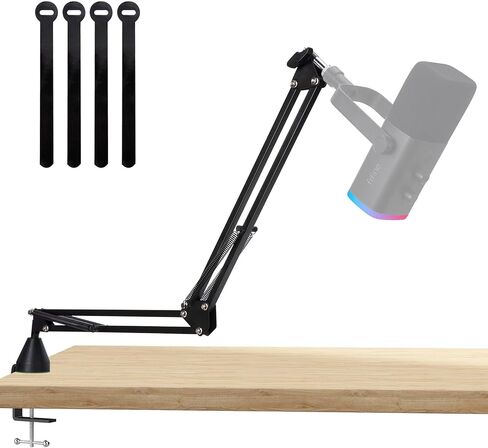 SUNMON White Boom Arm for Fifine K688 - Mic Boom Arm Compatible with Fifine Microphone, Fifine Mic Boom Arm with 3/8" to 5/8" Screw Adapter Clip, Fifine Microphone Boom Arm with Desk Clamp in Kuwait
