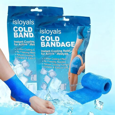 الشريط الجليدي ، التفاف الضغط البارد الفوري ، الشريط اللطيف الرياضي للركبة ، الكاحل ، المعصم ، غلاف ضمادة بارد للإصابات الرياضية ، الألم والتورم ، لا حاجة للتبريد (الأزرق) in Kuwait
