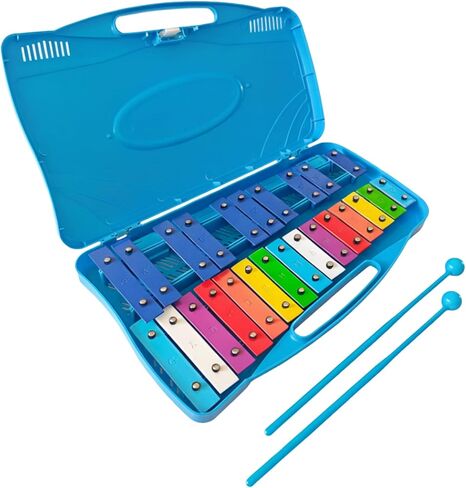 MoResolune Glockenspiel إكسيليفون للأطفال البالغين 25 ملاحظة قوس قزح مفتاح إكسيليفون مع حافظة للطلاب المبتدئين أدوات هدايا عيد الميلاد in Kuwait