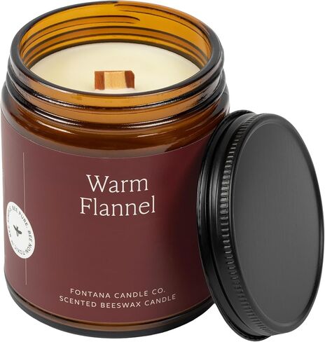 Fontana Candle Company - Cinnamon Orange Clove | Lightly Scented Candle | Made from Beeswax and Coconut Oil | Essential Oil | Wood Wick | Long Lasting | Clean Burn and Non Toxic in Saudi Arabia
