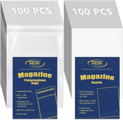 تغطي مجلة DEDC 400PCS حامي البلاستيك وأكياس المجلات واللوحات ، الحجم القياسي 9x11.8 بوصة ، وأكمام المجلات ولوحات التخزين والعرض in Kuwait