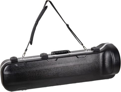 Crossrock ABS Hardshell Tenor Trombone Case - Fits Standard/Trigger Trombones with F-Attachment - Shockproof Design/Single Shoulder Strap & Plush-Lined Interior - Black (CRA980TBBK) in Saudi Arabia