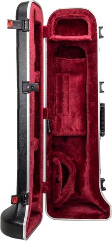 Crossrock ABS Hardshell Tenor Trombone Case - Fits Standard/Trigger Trombones with F-Attachment - Shockproof Design/Single Shoulder Strap & Plush-Lined Interior - Black (CRA980TBBK) in Saudi Arabia