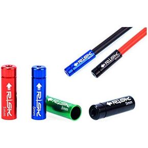 Juscycling 5mm and 4mm Aluminum Alloy Bike Brake Shifter Cable Housing End Caps Ferrules,4 Colors Options, 10pcs /Bag