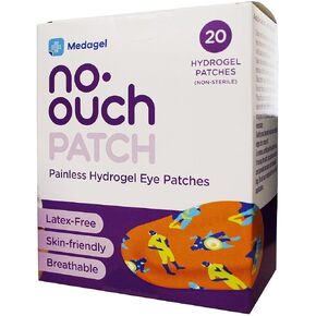 Medagel No-Ouch Eye Patches for Kids, Medical Grade Hydrogel Eye Patch, Adhesive Bandages for Amblyopia & Lazy Eye, Skin-friendly & Breathable, Fun Superhero Design, 20 Reusable Eye Patches