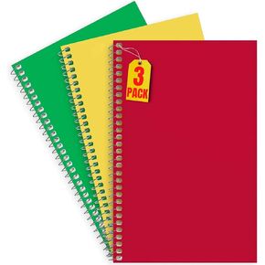 1InTheOffice 1-Subject Wirebound Notebook, College Ruled, 80 Sheets, Spiral Notebook 5x7, 7 3/4" x 5", 6/Pk (6)