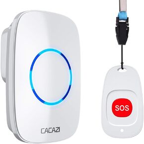 Caregiver Pagers Wireless Call Button for Elderly Patient Personal in Home Life Alert System for Seniors Range 260ft/80Menter,60 Ringtones (3 Call Buttons + 2 Receivers)