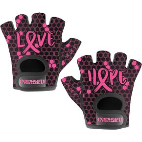 Contraband Pink Label 5417 Special Edition Breast Cancer Hope/Love Print Lifting & Rowing Gloves w/Grip-Lock™ Padding (Pair)