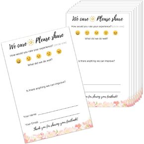 50 Suggestion Cards Comment Cards Airbnb Essentials for Hosts Restaurant Supplies Guest Review Cards Business Review Cards Suggestion Box Cards Floral Border