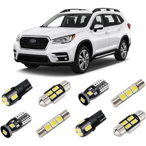 BRISHINE White Interior LED Lights Kit Replacement for Subaru Ascent 2019 2020 2021 Super Bright 6000K LED Interior Light Bulbs Package + License Plate Lights and Install Tool