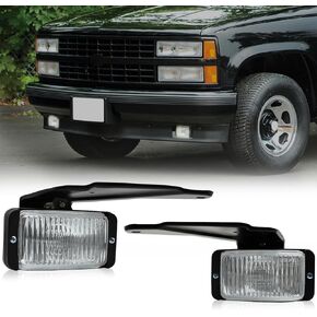 QKVCX Fog Light 50W Assembly Compatible with1988-1999 Chevy/GMC C/K 10 C1500 C2500 C3500 K1500 K2500 K3500 / 82-91 GMC S15 / 82-97 Chevy S10 Pickup Fog Light,Set of 2 Left and Right Side