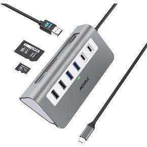 USB C Hub, Mosirui 9-in-1 USB C Hub Multiport Adapter Docking Station USB Hub with 4K@30HZ HDMI, USB 3.0, 5Gbps USB-C 3.0, USB 2.0, 100W PD, SD/TF for MacBook/Dell/HP/Lenovo/Surface, Desktop/Laptop/PC