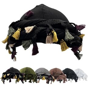 Odtrzi Turban for Men Adjustable Halo Silk Satin Lined Cap for Women Durag Twist Head Wraps Hat Elastic Pre Tie Beniee