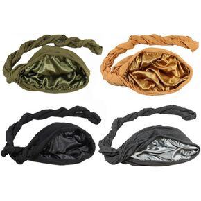 DouuYuhet 4 Pcs Turban for Men Boys Turban Vintage Twist Head Wraps for Men Stretch Modal and Satin Turban Scarf Tie for Hair