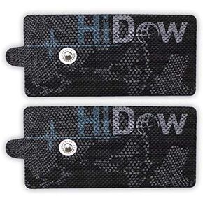 HiDow TENS EMS XL Replacement Pads (2" X 4") Muscle Stimulator Electrodes Gel Pads Reusable Premium Quality 3.5mm snap on
