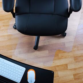 Marvelux Office Chair Mat for Hardwood Floors 36" x 48" Clear PVC Hard Floor Protector Mat for Under Desks, Rectangular with Lip, Vinyl Floor Mat for Computer Desk Chairs, Shipped Flat