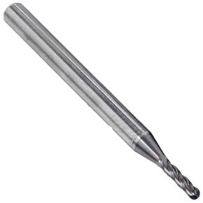 Kodiak Cutting Tools KCT133219 USA Made Solid Premium Carbide Ball Nose End Mill, AlTiN Coated, 4 Flute, 1/8" Shank, 1/4" Length of Cut, 1-1/2" Overall Length, 1/16"