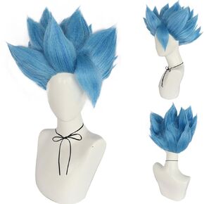 BESTBEL Goku Wig for Kids Adults Black Spiky Wig Super Saiyan Wig Short Wavy Hair for Boys Men Cosplay Layered Synthetic Wig for Anime Csotume Halloween Party Cosplay Wig