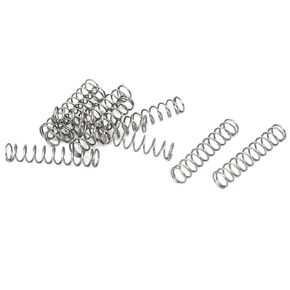 uxcell Compression Spring,304 Stainless Steel,4mm OD,0.4mm Wire Size,20mm Free Length,Silver Tone,10Pcs