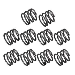 uxcell Compression Spring - 1.2mm Wire Dia , 12mm OD , 10mm Free Length Spring Steel Extension Spring,Black,10Pcs